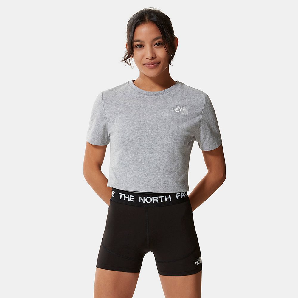 The North Face T-Shirts Womens Australia - The North Face Crop Light Grey (EBX-487095)